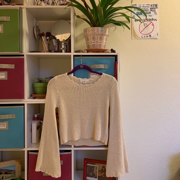 Knitted wide arm crop top - Picture 5 of 5